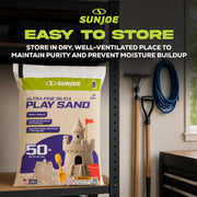 Sun Joe Silica Play Sand for Sandbox, Sensory Table & Gardens, Ultra Fine, 50 Lb Bag - Indoor & Outdoor Craft Accessory for Molding, Digging & Sculpting, PLYSAND50