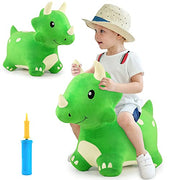 Bouncy Pals Toddler Dinosaur Hopper Toy, Kids Outdoor Ride on Bounce Animal | Outside Inflatable Riding Plush Triceratops Bouncing Horse Hopping Toy, Cool Birthday Gifts Age 2 3 4 5 6 Year Old Boy Girl