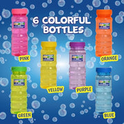 Sunny Days Maxx Bubbles 6 Pack - 4 oz Bottles, 6-Hole Wands - Ages 3+ | Plastic Construction, Easy Grip Design, Purified Micro-Filtered Water, Phthalate Free, Party Favors For Kids, 36 Months+