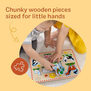 Melissa & Doug Farm Animals Wooden Sound Peg Puzzle 8-Piece Set | 8 Peg Pieces, Wooden Board, Light-Activated Sounds, Builds Matching & Motor Skills, Montessori Inspired Toddler Toys, Ages 2+