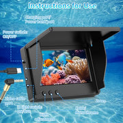 Underwater Fishing Camera TMACTIME 1080P HD, Portable Fish Finder with 4.3" LCD Display & Infrared Night Vision Light, IP68 Waterproof & 5000mAh, Fishing Camera for Ice Lake Boat Kayak Fishing - 15M