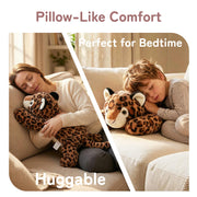 Niuniu Daddy Weighted Stuffed Animal, 20 in 3.3 lbs, Leopard Calming Plush | Heavy sensory lap pad, lying body pillow for sleeping, machine wash, huggable plushies, soothing gift for kids and adults