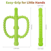 Fu Store Hollow Teether Tube Apple Shape Baby Teething Toy for Babies 0-36M | Baby Teether Toys Chew Straw Sensory Toys for Babies 0-6 0-12 Months Infant Toddlers Silicone Tubes Relief Soothing Gums Gift