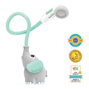 Yookidoo Baby Bath Shower Head - Elephant Water Pump and Trunk Spout Sprayer - One Handed Flow Control for Newborn Babies in Tub Or Sink (Turquoise)