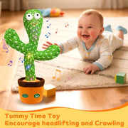 Hunfur Interactive Dancing Talking Cactus Toy, Repeat What You Say | Singing Recording with LED Lights, Sensory Development & Motor Skill Building, Birthday Gift for Boy Girl