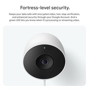 Google Nest Cam Outdoor (Wired, 2nd Gen) - Security Camera - 2025 - Snow | 2K video, motion detection, color night vision, 2-way audio, works with Google Home and Gemini, weather resistant