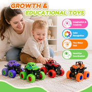 taessv Monster Truck Toys, 4 Pack Friction Powered Toy Cars Push and Go Truck Toys for Toddlers Kids Ages 2-4 3-5 4-7 Best Christmas Birthday Gift Party Favors for Boys and Girls 2 3 4 5 6 7 Year Old