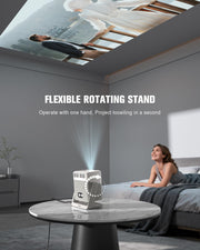 【Google TV & High Brightness】4K Outdoor Projector with WiFi and Bluetooth | VOPLLS Smart Short Throw Movie Gaming Proyector with HDR10/Dual Dolby Audio/ AI Auto Focus for Bedroom Home Theater