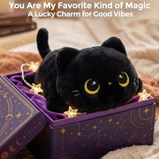 Mewaii Black Cat Plush Pillow Cute Plushies, Squishy & Huggable, 13 in | Cuddly Cat Stuffed Animal Pillow, Low-Shedding, PP Cotton Fill, Machine Washable, Desk Decor, Gift For Kids & Cat Lovers