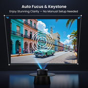 HAPPRUN 1500 ANSI 4K Decoding Outdoor Projector with Official Google TV | Smart Projector with WiFi and Bluetooth, Auto Focus & Keystone, Dolby Audio, Portable Home Theater for Indoor & Outdoor Movie