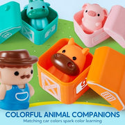 Play-Act Learning Toys for 1 2 3 Years Old, Counting, Matching & Sorting Montessori Learning Farm Train Including 9 Farm Animals, Birthday Gift for Baby Boys Girls