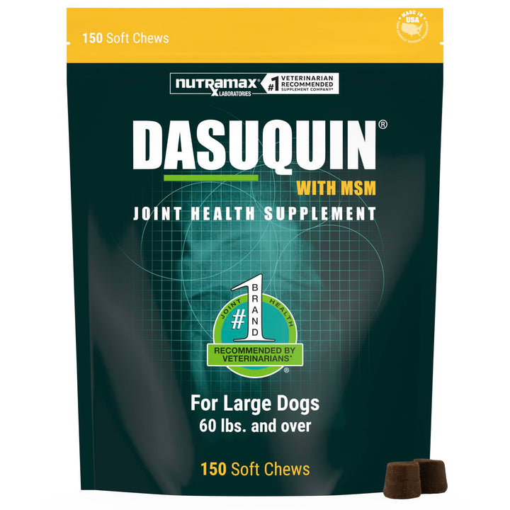 Nutramax Dasuquin MSM Joint Supplement for Large Dogs, Soft Chews, 150ct | Glucosamine and Chondroitin, ASU, MSM, Supports Healthy Joints, For Dogs Over 60 lbs, All Ages, Soft Chews