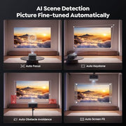 Outdoor-Projector-4K [VIDAA Live TV/40W Dolby/920 ISO] with WiFi6 and Bluetooth Compatible with Netflix, Smart Projector, AI Voice Control & Auto Focus, HDR10, Movie Proyector for Ceiling Home Theater