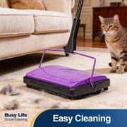 Yocada Carpet Sweeper Cleaner Manual Household Sweeper Lightweight | Hand Push Non-Electric for Home Office Low&Undercoat Carpets Rugs Pet Hair Dust Scraps Paper Rubbish Cleaning with a Brush