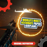 CrunchLabs by Mark Rober, Turbo Trick Paper Airplane, Fold, Launch, Fly | Launcher kit with 5 flight designs, 3 power bands, and QR how-to videos for experimenting with airplanes