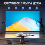 Mini Projector, VISSPL Full HD 1080P Video Projector, Portable Outdoor Projector with Tripod, Kids Gift, Home Theater Movie Phone Projector Compatible with Android/iOS/Windows