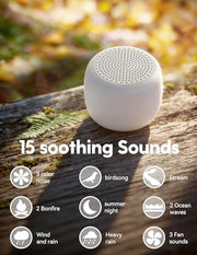 Babelio Pocket Mini Portable White Noise Machine for Travel, 15 Sounds | USB-C Rechargeable, Auto-Off Timer, Lightweight Design, Last-Setting Memory, Easy To Pack And Carry, White