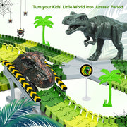 Dinosaur Toys, Create A Dinosaur World Road Race, Dinosaur Track Toys | Flexible Track Playset, 2 pcs Cool Dinosaur Car, Dinosaur Race Car Track for 3 4 5 6 Year & Up Old Boy Girls Best Gift