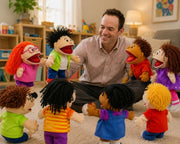 Fun Express Hand Puppets for Kids, 8 Multicultural, 14 Inch | Plush with Movable Mouths, Speech Therapy, Social Emotional Learning, Dramatic Play