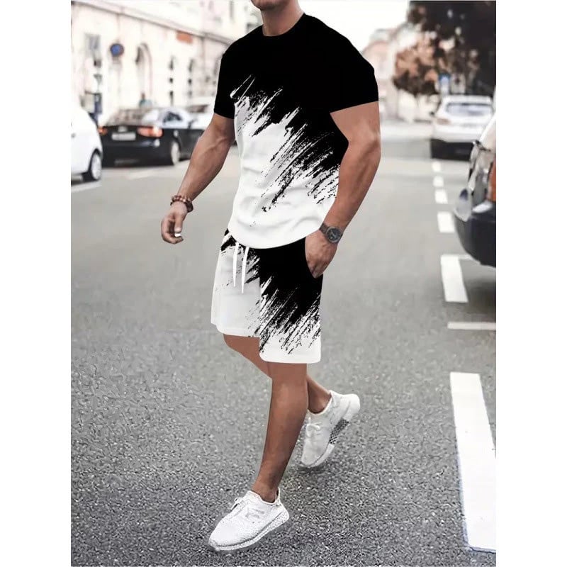 👕 LIMITED-TIME 49% OFF! 💥 Men's Summer Dynamic Print Casual Set – 3D Brushstroke, Soft Fabric, Ergonomic Fit ✨