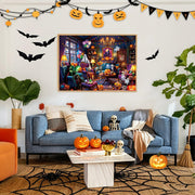 Chalzidar Halloween Ghosts Jigsaw Puzzles for Adults 1000 Pieces | Halloween Puzzle 1:1 HD Reference Poster，ABCD Letter Markings on Back,Matte Oil,High Bite Force