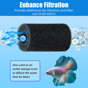 AQUANEAT 6-Pack Pre-Filter Sponge for Aquarium Shrimp Fry Fish Tank Filter 0.8” Intake, Replacement Foam Cover