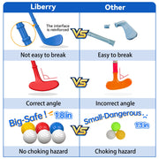 Liberry Toddler Golf Clubs Set Toy for 1 2 3 4 Years Old Boys Girls, Blue | Upgraded Kids Golf Cart, Shoulder Strap Design, Indoor and Outdoor Sports Game, Birthday Gifts for Baby
