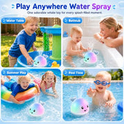 ANGGIKO Baby Bath Toys Light Up Pool Water Toy for Toddlers Babies 1-3 Gift | Bath Toys for Kids Ages 1-3, Whale Bath Toy Sprinkler Baby 6-12-18 Months Bathtub Fountain Birthday 1 Year Old Boy Girl Gifts