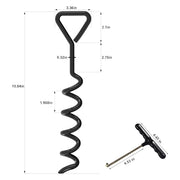 EURMAX USA 4-Pack Windproof Trampoline Stakes Anchor Kit-Steel Corkscrew Anchor,Heavy Duty Tie Down Kit with T-Hook&Reinforced Safety Straps,Secure Weatherproof Protection for Trampoline,Tent&Playset