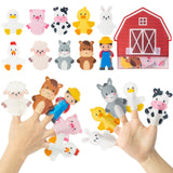 COcnny Farm Animal Finger Puppets - 11pcs Farm Felt Finger Puppet with Barn Bag Set Making Crafts Kit for Kids, Make Your Own Story Telling Toys, Animals Role Play for Boys Girls Toddles Ages 3 4-8