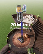 Cordless Vacuum Cleaner, Upgraded 650W 60KPA 70Mins Cordless Stick Vacuum Cleaner with Flexible Hose,Self-Standing,Touch Screen, Anti-tangle Wireless Vacuum Cleaners for Home/Pet Hair/Carpets/Floors