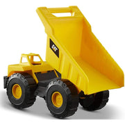 CAT Construction Toys, Construction Fleet 10" Dump Truck Toy - Heavy‑Duty Plastic, Working Tilting Bed & Free‑Rolling Wheels, Indoor/Outdoor Sandbox Truck for Toddlers & Kids Ages 2-6