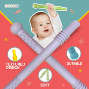 Bebecan Teething Sticks for Babies 36+ Months – Super Soft Silicone Teething Aids, Infant Oral Soothing Relief Back Molars, Multicolor 6-Pack