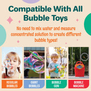 64 oz Iridescent Bubble Solution Refill | Non-Toxic Pre-Mix Bubble Refill Solution No Mixing or Measuring Required | Bubbles for Kids | Bubbles Bulk | Bubble Machine Solution | Giant Bubble Solution