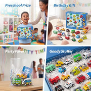 JOYIN 18 Pcs Pull Back City Cars and Trucks Toy Vehicles Set, Friction Powered Mini Cars Toys for Kids, Party Favors for Kids 3-5, Birthday Gifts for Boys and Girls, Goodie Bag Stuffers