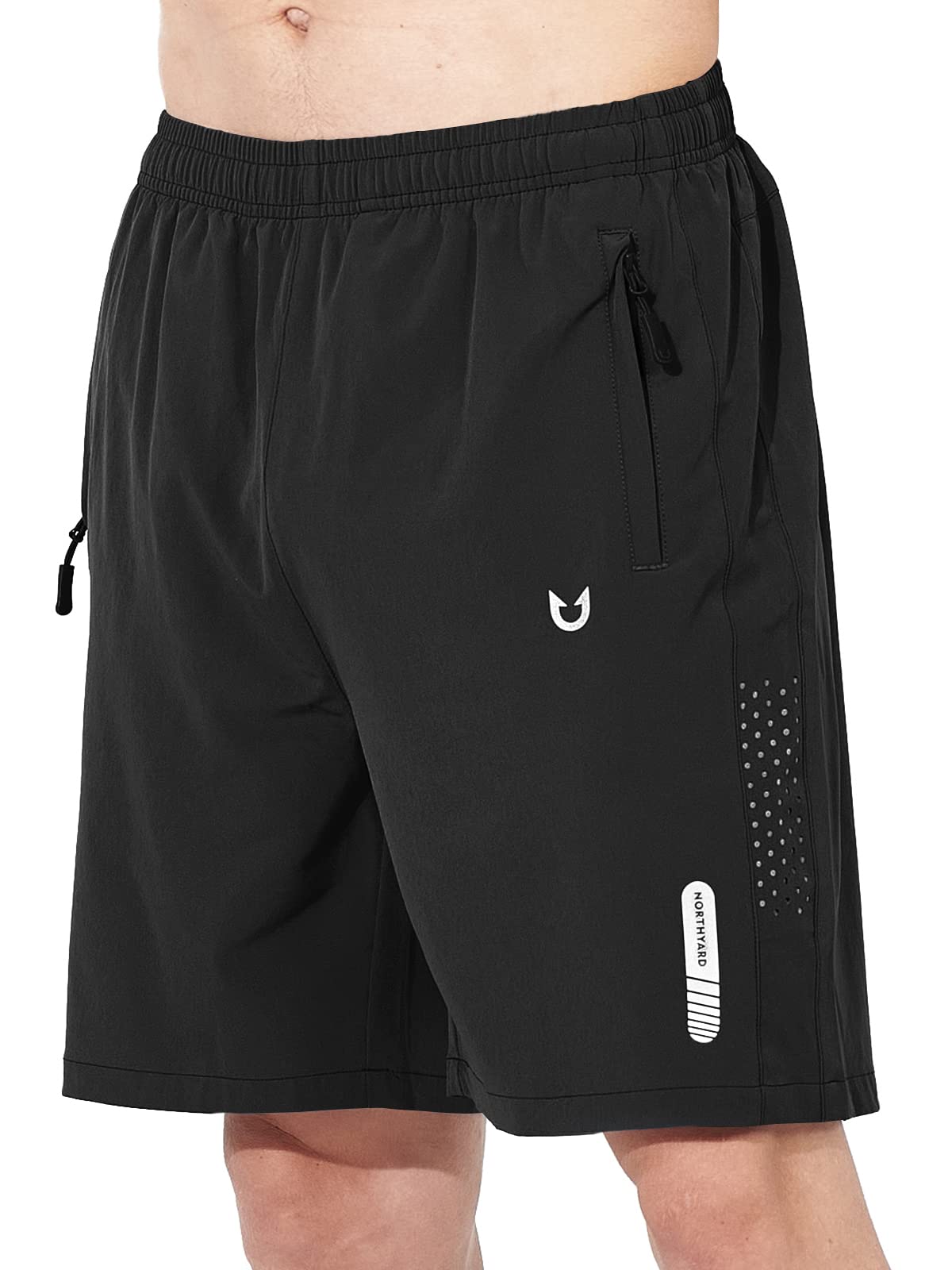 NORTHYARD Men's Athletic Running Shorts Gym Workout 7"/9"/5" Zipper Pockets | Quick Dry, Lightweight, Breathable, Unlined, Moisture-wicking, Reflective Strips, Elastic Waist, Sports Basketball Tennis
