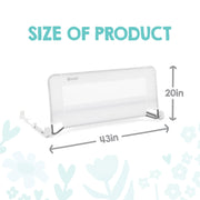 Regalo Swing Down Toddler Bed Rail Guard, NO Tools Required, Bed Rail for Toddlers with Patented Gap Guard, Toddler Bed Rail, Fits Twin, Full & Queen Beds, Bed Safety Rail for Kids Bed, 43” Long