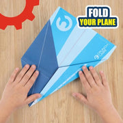CrunchLabs by Mark Rober, Turbo Trick Paper Airplane, Fold, Launch, Fly | Launcher kit with 5 flight designs, 3 power bands, and QR how-to videos for experimenting with airplanes