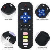 Chuya Baby Teether Toy Chew Toys for Babies 3-24 Months | TV Remote Control Shape Teething Relief for Infants (Black)
