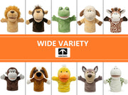 LOMTRATS Animal Hand Puppets for Kids,Toddler Includes Wolf Tiger Lion Monkey So on Movable Open Mouths, Perfect for Storytelling,Teaching,Preschool,Birthday Gifts