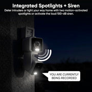 WYZE Duo Cam Pan Indoor/Outdoor IP65 2K 360° Pan/Tilt Smart Home Security Camera with Color Night Vision, Compatible with Alexa & Google Assistant, White