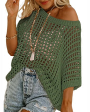 💕Five-Sleeve Openwork Beach Cover-up
