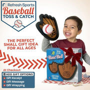Toss and Catch Ball Game Set - Easy to Use Sticky Balls & Beginner Baseball Training Glove - Premium Toy Paddle Fits All Hand Sizes From Toddlers to Teens & Adults - Fun Gift Idea for Boys and Girls