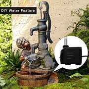 PULACO 400GPH Submersible Pump with 5 ft Tubing | 1500L/H 25Watt durable fountain water pump for Pond Fountain, Aquariums Fish Tank, Statuary, Hydroponics