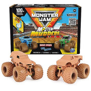 Monster Jam, Mystery Mudders 2-Pack Monster Trucks, Official 1:64 Die-Cast Vehicles, Wash to Reveal (Styles Will Vary), Kids Toys for Boys 3 and Up