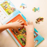 Melissa & Doug Take-Along On the Farm Magnetic Jigsaw Puzzles | Two 15-Piece Magnetic Puzzles, Fold-Out Carrying Case with Handle, Mess-Free Travel Toys, Preschool Toys for Kids, Ages 3+