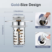 💕Pop-Up Drain Stopper with Large Mesh Basket