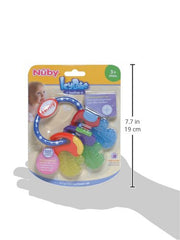 Nuby Ice Gel Teether Keys for Babies, Soft Teething Toy, Blue, 3M+ | Cooling Teethers for Infants, Easy-Hold Textured Teething Toy, Textured for Teething