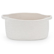 Happyiren Medium Woven Cotton Rope Basket, Empty DIY Gift Basket for Burr | Great for Baby Shower, Birthday & Decor, Cute Decorative Storage Organizer, 13" x 8" x 6"