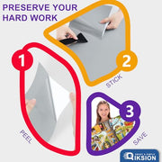 QIKSION 24 Pcs Puzzle Saver Sheets, Puzzle Glue Sheets for 1000-3000 Pieces | Preserve & Frame 4 x 1000 Pieces Jigsaw Puzzles, No Messy Glue, 14.8" x 7"